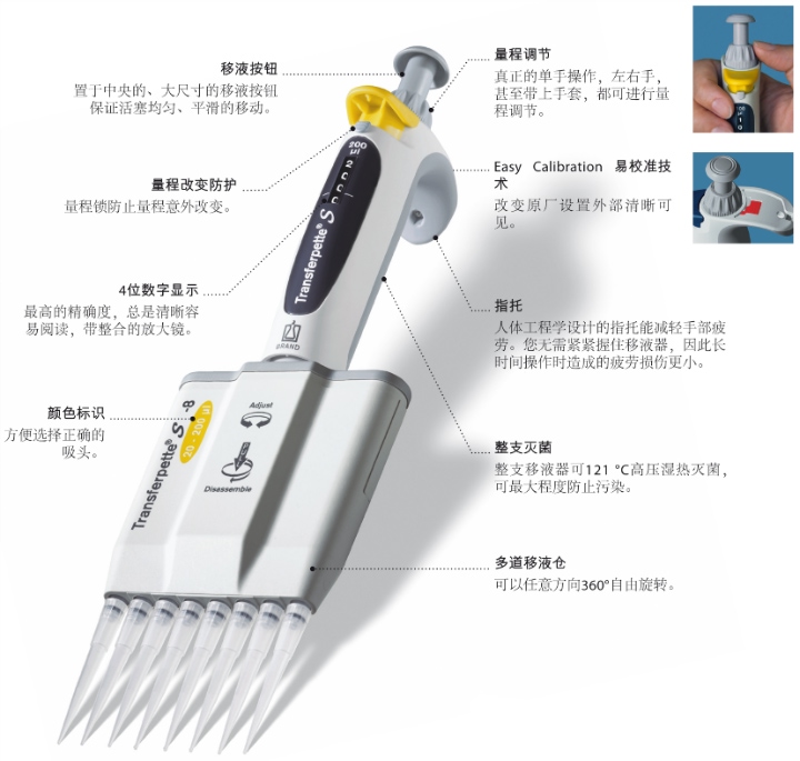 Transferpette®S-8/12-普兰德 BRAND Transferpette® S -8/-12单通道/多通道微量移液器-移液产品