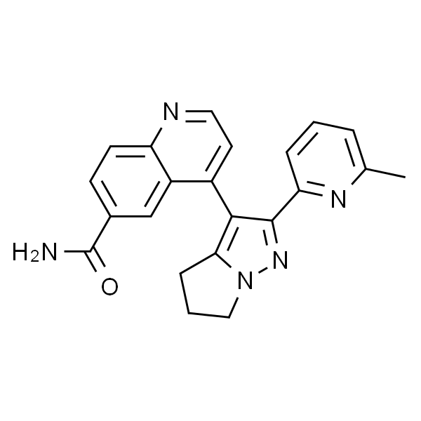 Galunisertib/LY2157299； 4-5,6-二氢-2-(6-甲基-2-吡啶基)-4H-吡咯并1,2-b吡唑-3-基-6-喹啉甲酰胺