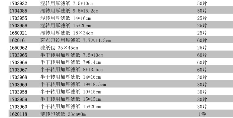 170-3932Bio-Rad转印滤纸1703932