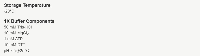 T4 DNA 连接酶缓冲液(10X)                               #B0202S 5 ml