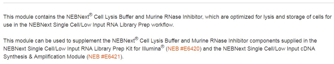 NEBNext® Single Cell Lysis Module                               #E5530S 96 reactions